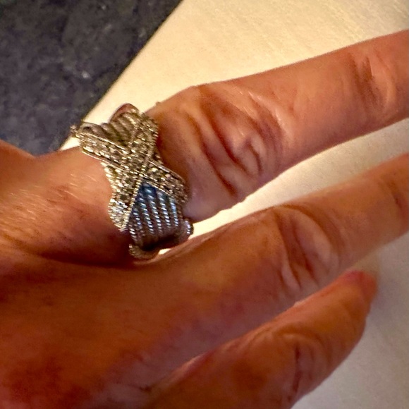 A Sterling Silver Ring with Pave CZs - Picture 2 of 8